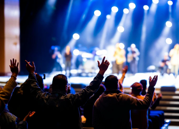 People gathered for worship